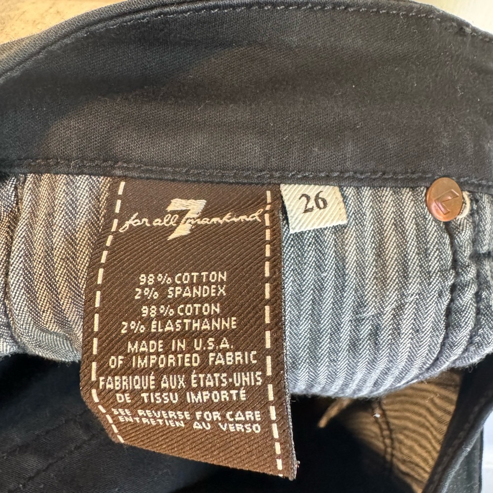 7 For All Mankind Black Shiny Skinny Jeans - Picture 5 of 5